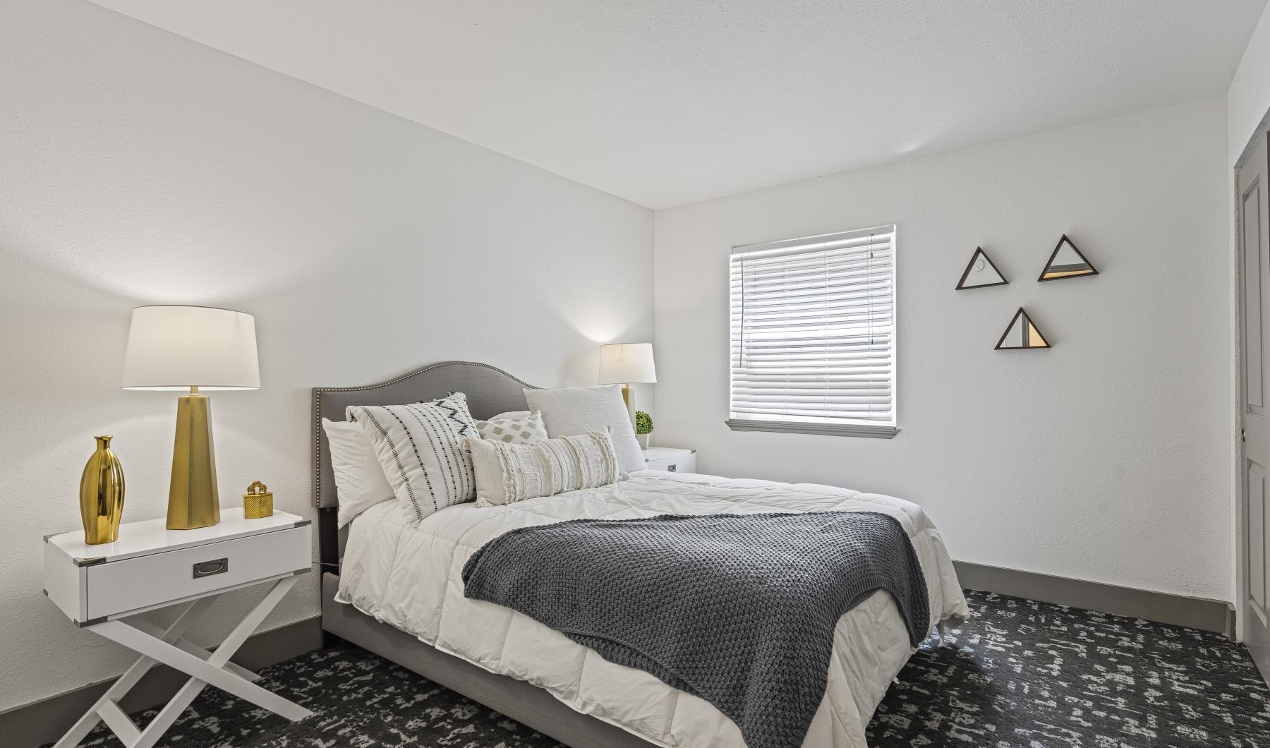 a bed in a room